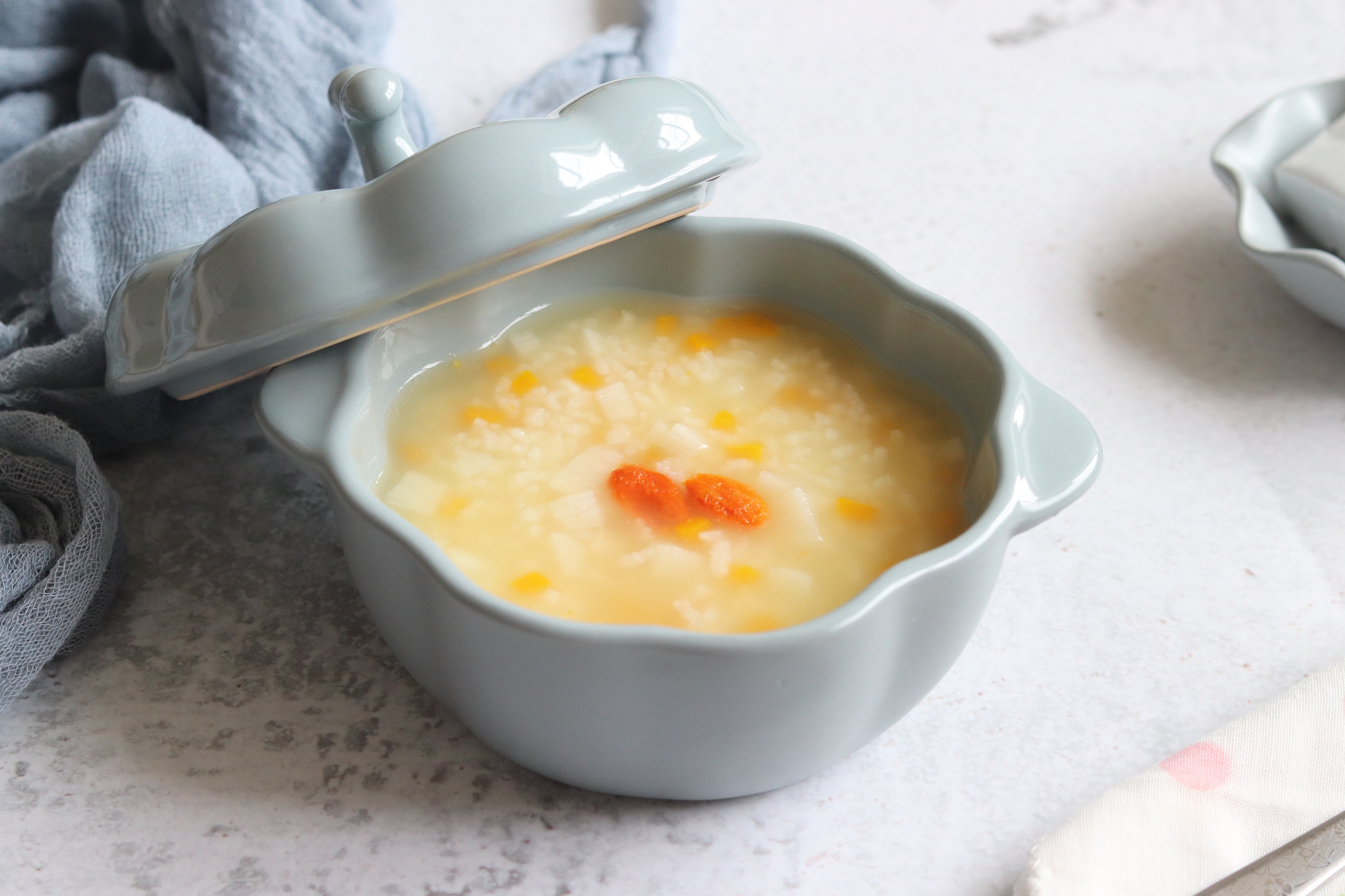 【南瓜山药肉松羹】做法步骤图 解馋过瘾超美味 特-起舞食谱网