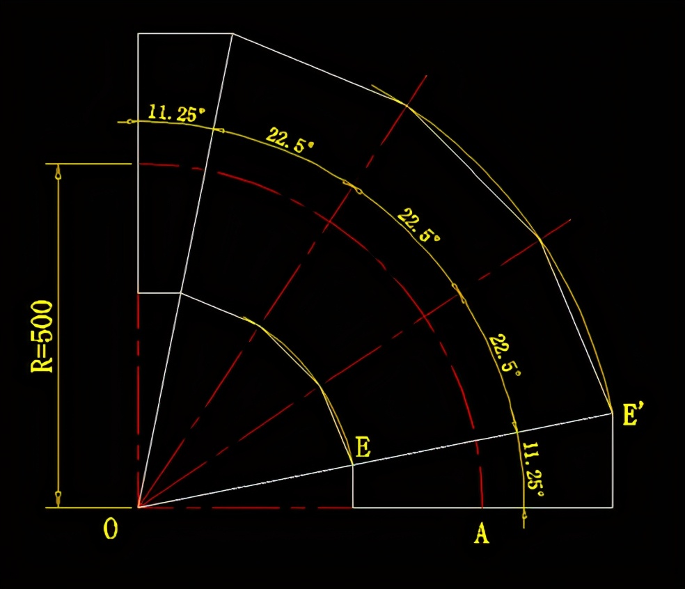 90度弯头图放样怎样画