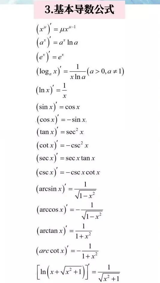 【干货】21考研数学：高等数学常用公式、定理汇总（含打印版）