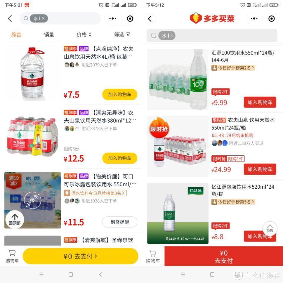 无需运费！9大品牌纯净水&矿泉水社区团购价格横评