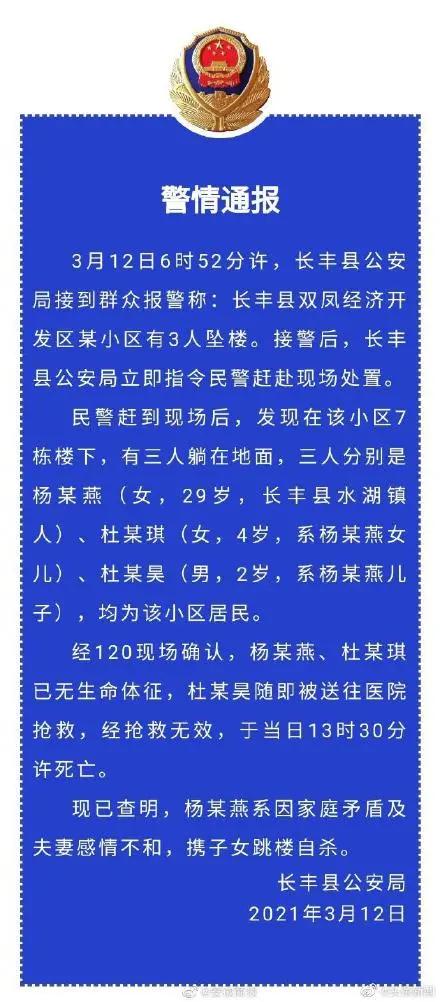 痛心！母子三人清早24楼坠亡，原因查明