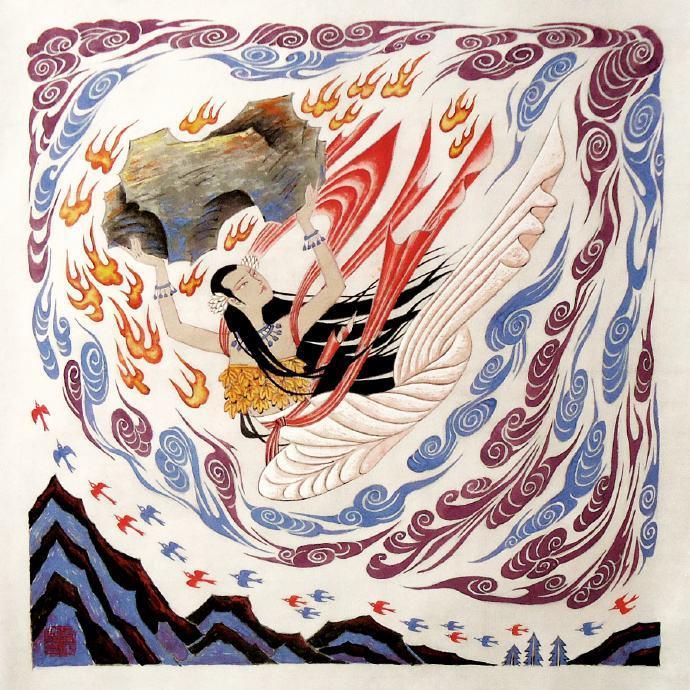 山海经:女娲补天为何用五色石,难道天是石头做的?具体怎么补?