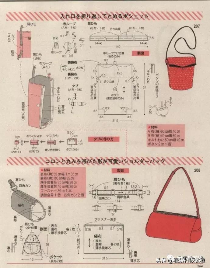 自制双肩包教程有尺寸（双肩包手提包裁剪纸样）