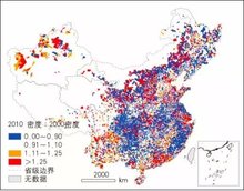 中国人口密度概况