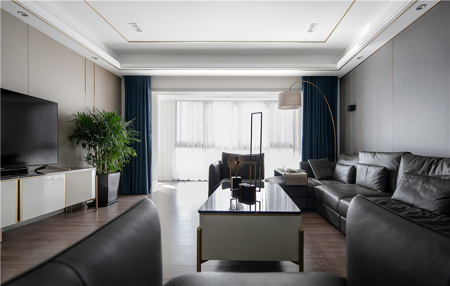 200㎡现代风设计，开放式厨房+餐厅+吧台，轻松自然的生活