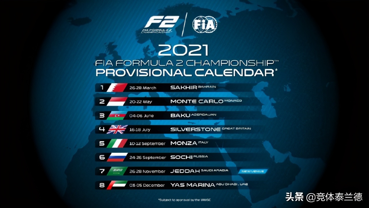 F1公布21赛季赛历：4月9-11上海 新增沙特荷兰两条赛道