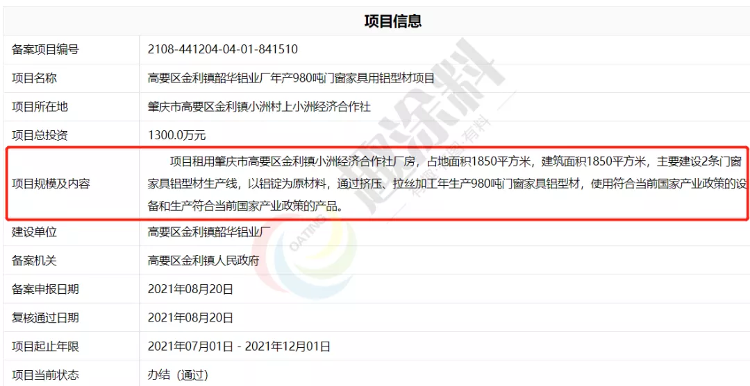 全国8月份铝型材新建项目汇总：新增多条喷粉线