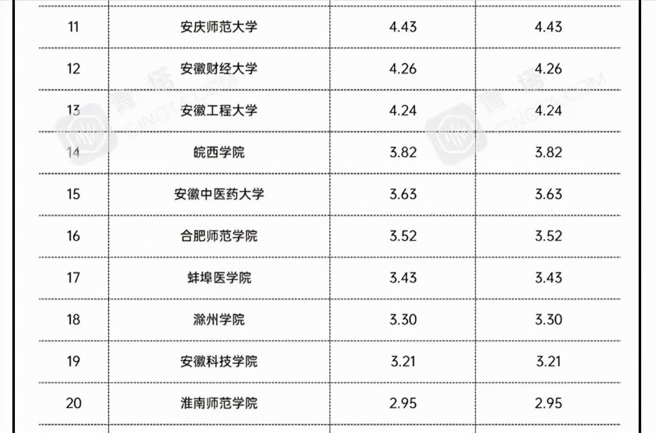 2021年安徽省地方高校经费排名：仅一所大学超十亿，安农大居第三