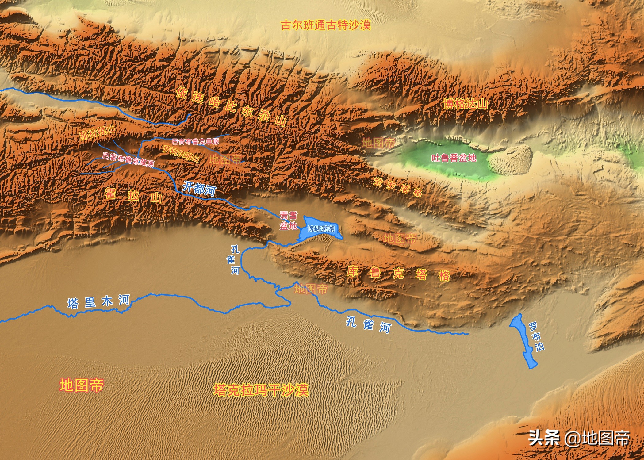 吐鲁番盆地 地形图图片