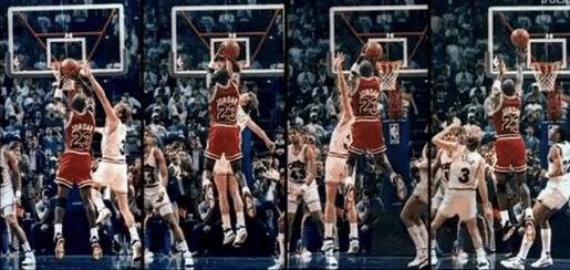 动态壁纸篮球乔丹(5张照片感受乔丹投篮起跳高度有多夸张，最后1张是经典)