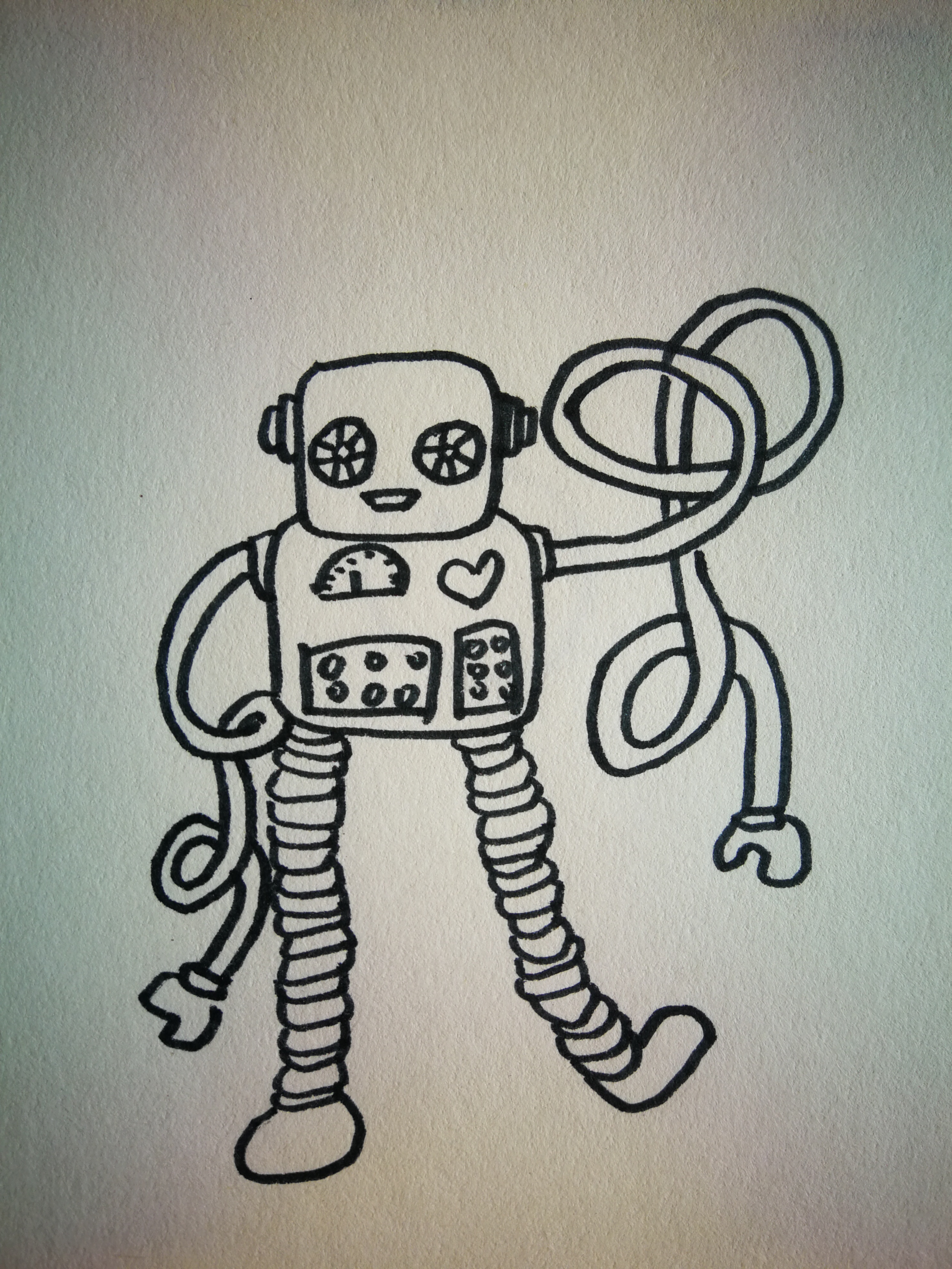超简单的机器人简笔画，想怎么画就怎么画