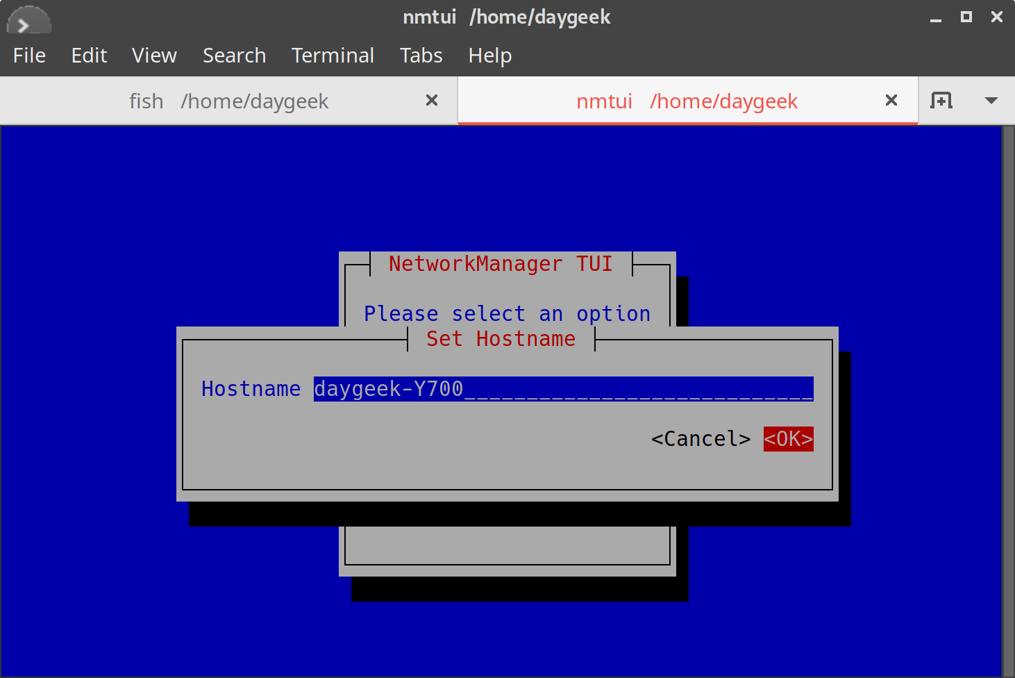 nmtui 是一个基于 curses 库的 tui 应用,被用来和 networkmanager
