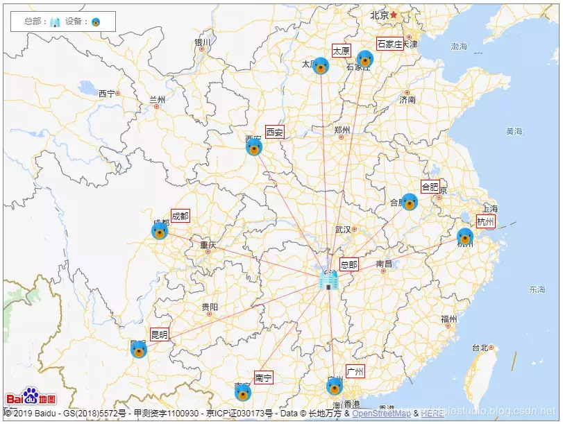 百度地图API图标、文本、图例与连线