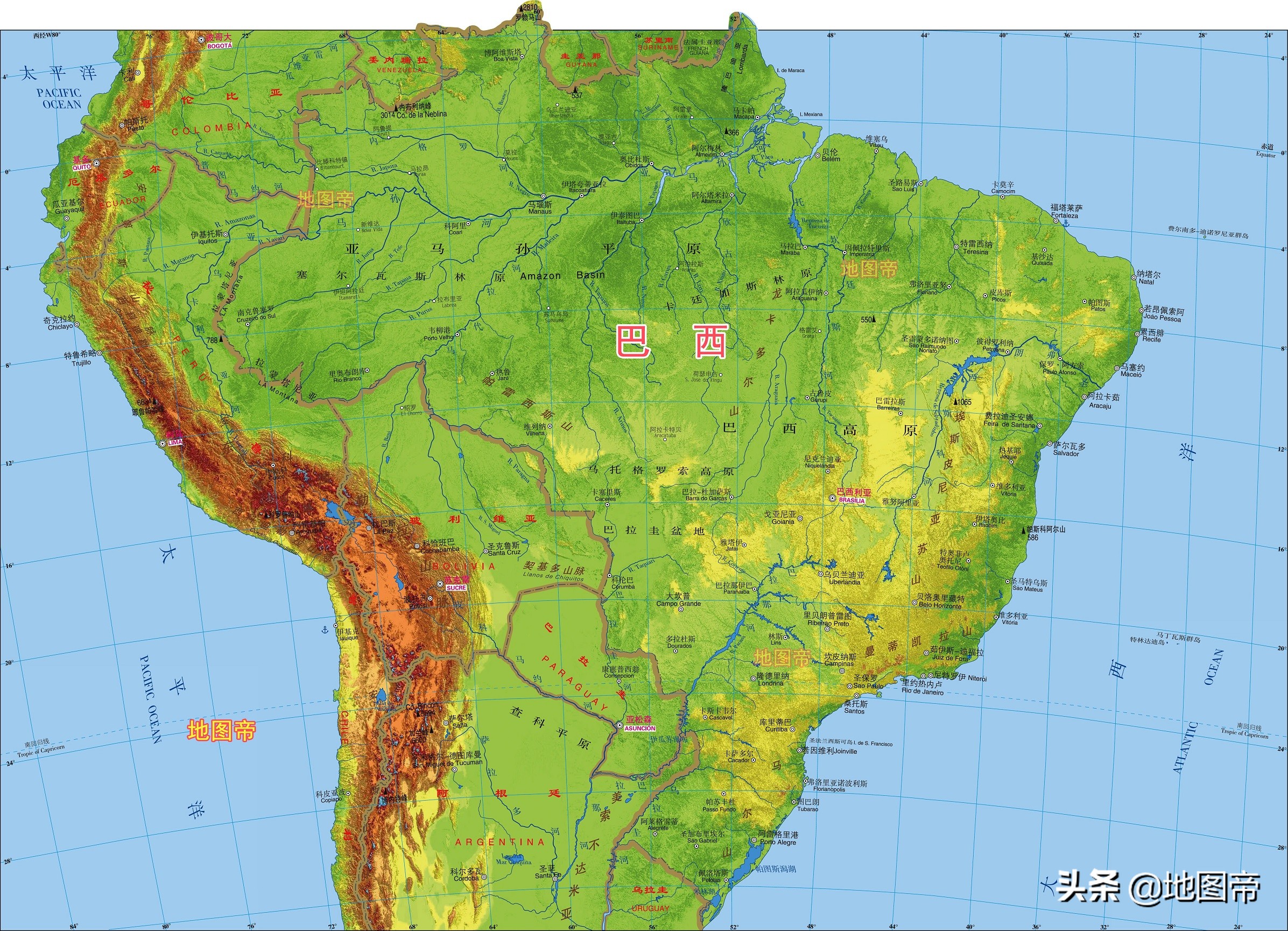 巴西位置世界地图(巴西800多万平方公里，为何亚马孙河沿岸人口不多？)
