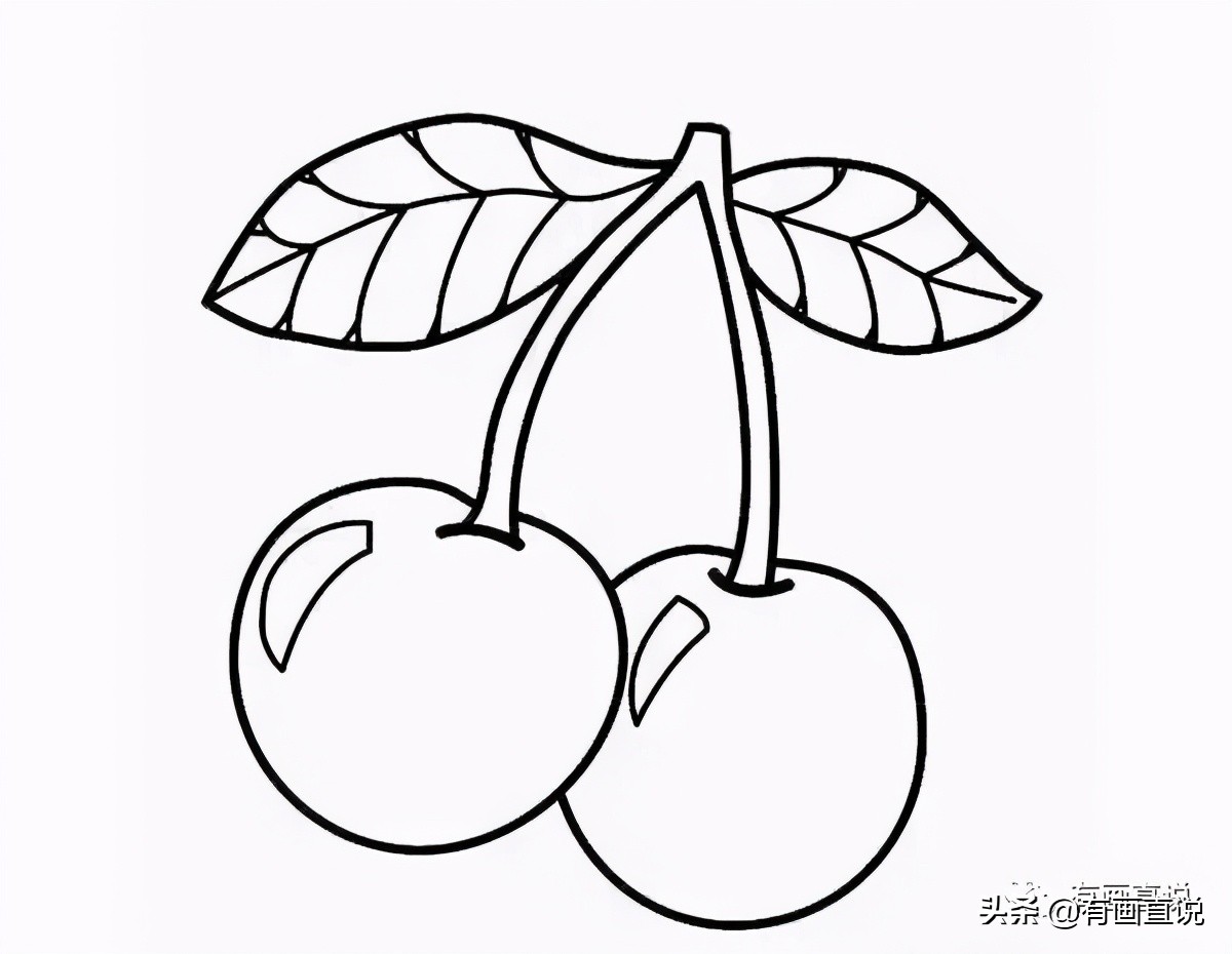 儿童画简笔画临摹素材52张:水果系列画法,收藏备用,在家学画画