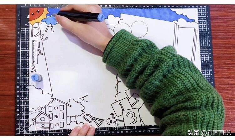 数学主题手抄报模板设计，妈妈再也不用担心孩子画画作业了
