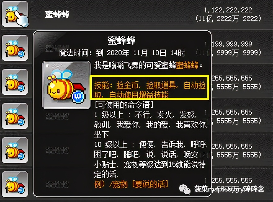 冒险岛宠物相关知识科普