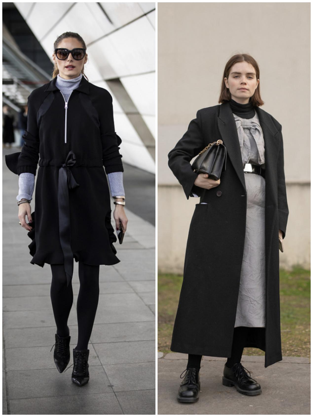 冬天想穿裙子怎么办？搭配一条黑色裤袜轻松解决，妩媚又高级