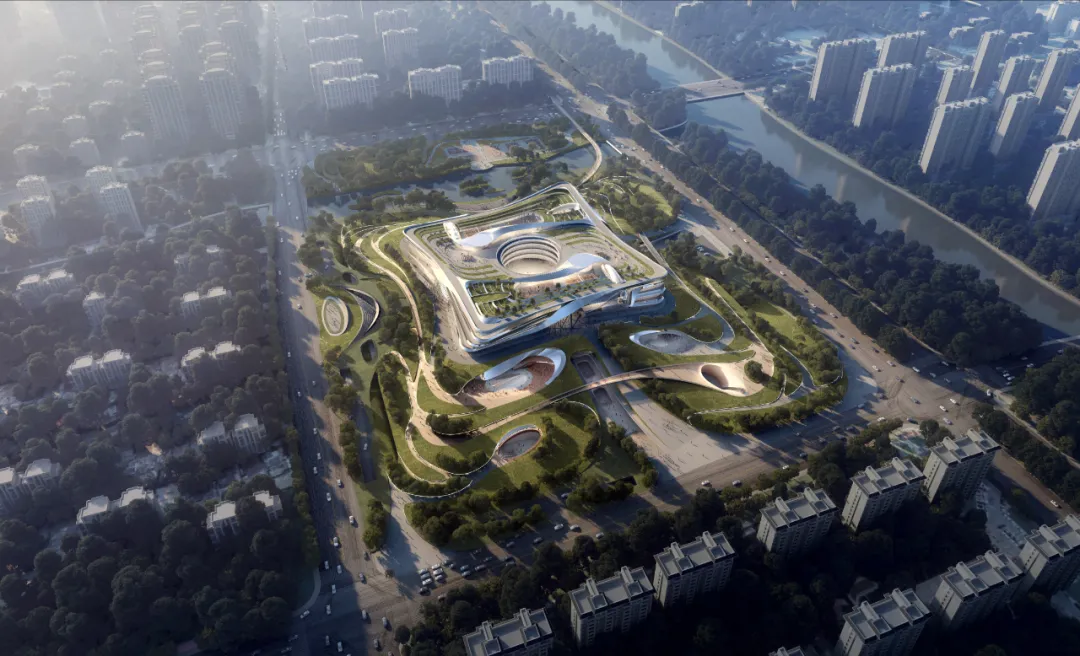 杭州萧山城市文化公园设计方案,如“星系”转动汇聚