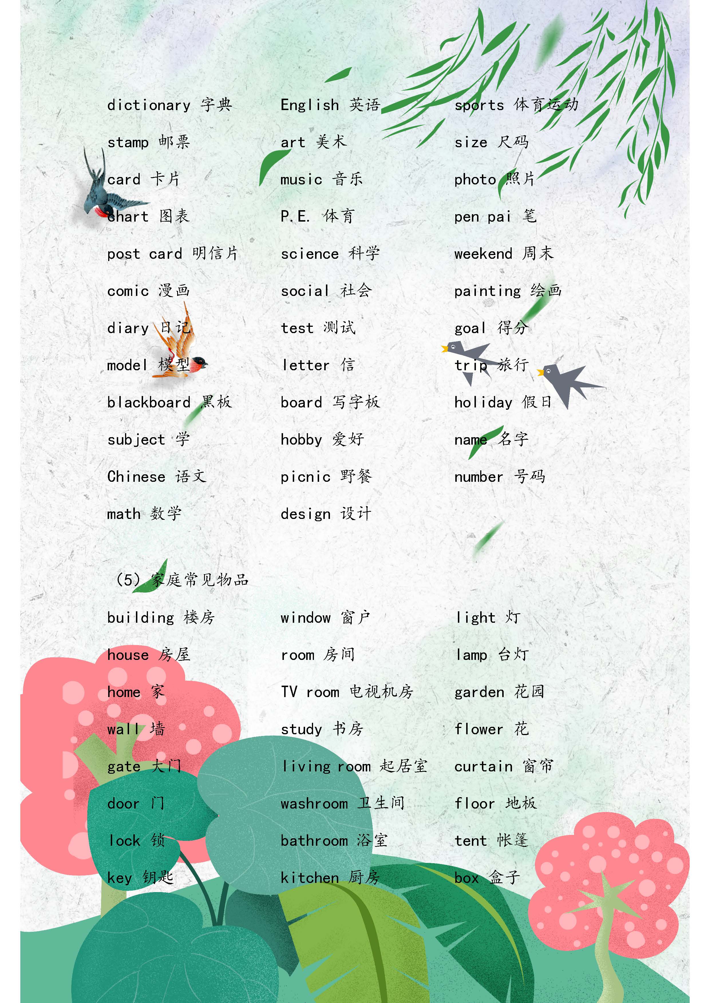 人教版：小学英语词汇短语句型汇总！假期提前背，难点一网打尽