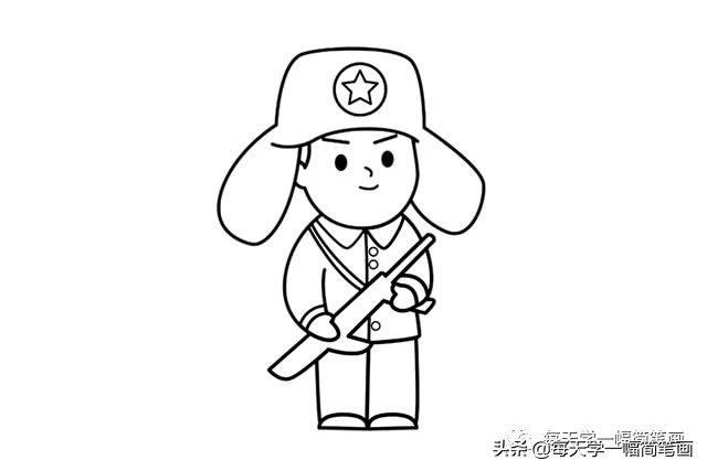 每天学一幅简笔画--雷锋简笔画图片大全