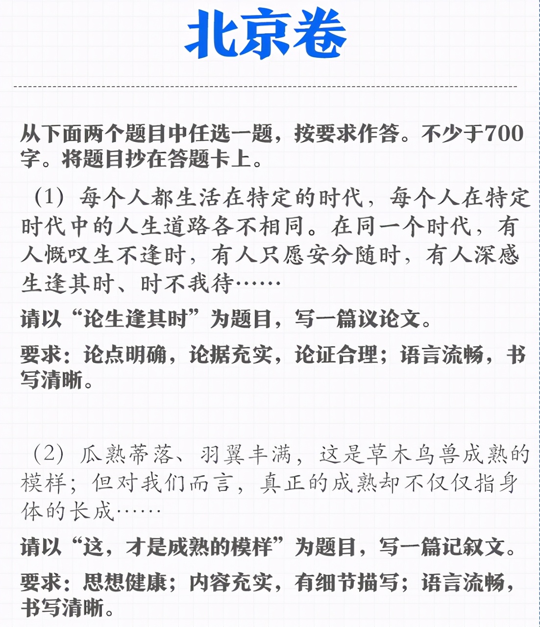 2021年全国各地高考作文题目出炉，共8套试卷，你觉得哪套最难