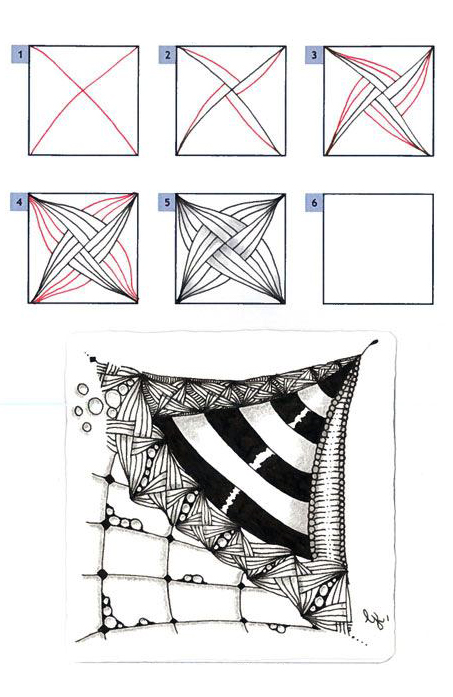 细看就会的零此基础绘画入门教程,18个禅绕画分解步骤,图案到进阶(图2