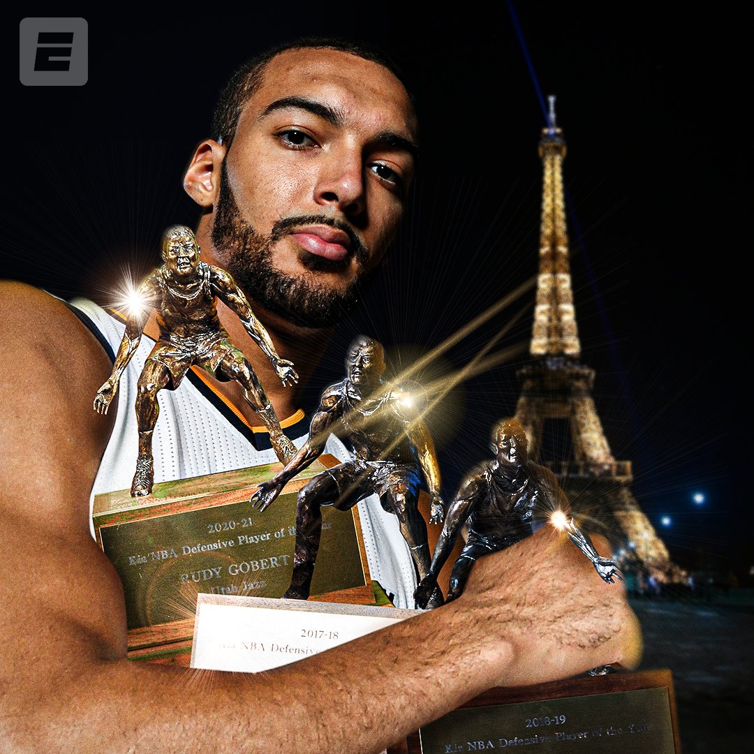 戈贝尔25次最佳防守球员(戈贝尔4年三获最佳防守球员!