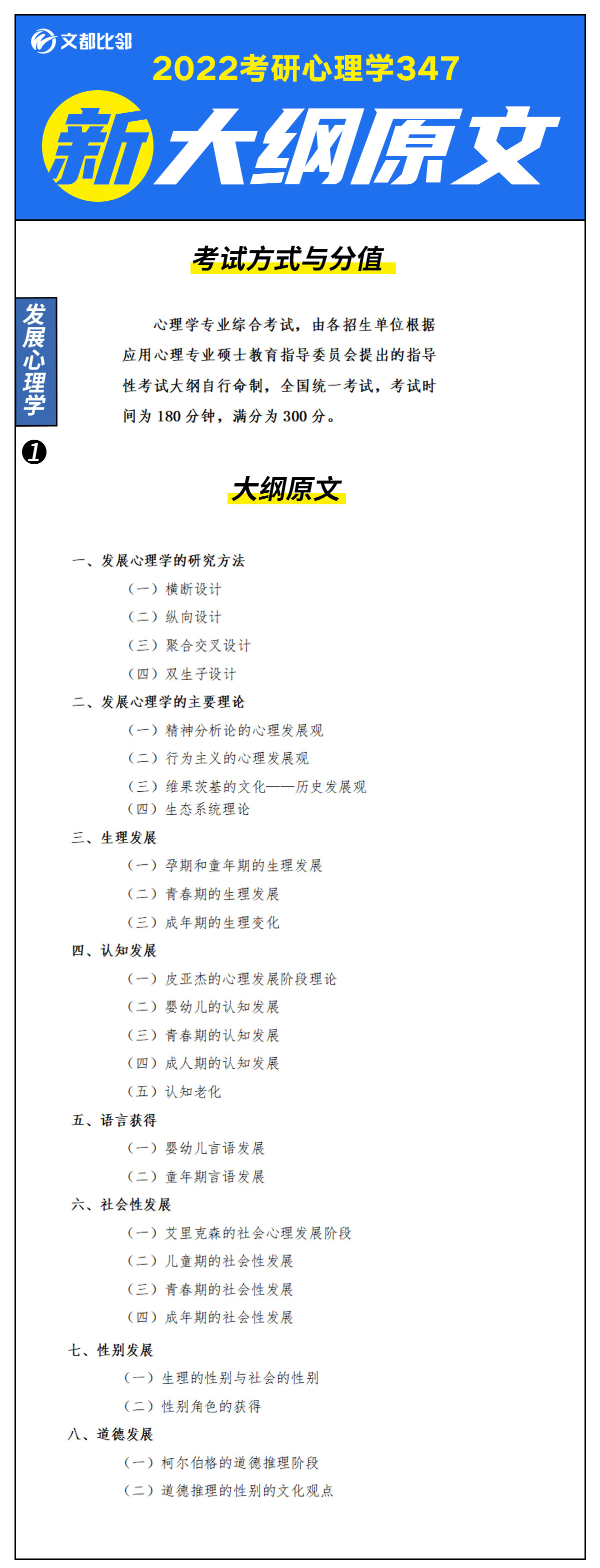 2022心理学考研347大纲原文（全）