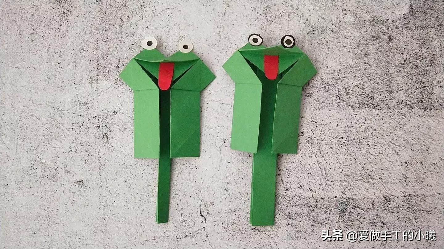 会动的青蛙折纸教程，简单有趣，好玩加倍