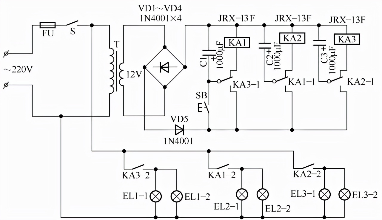 霓虹灯闪光电路26,应急照明灯电路27,微光调光定时有线遥控器电路28