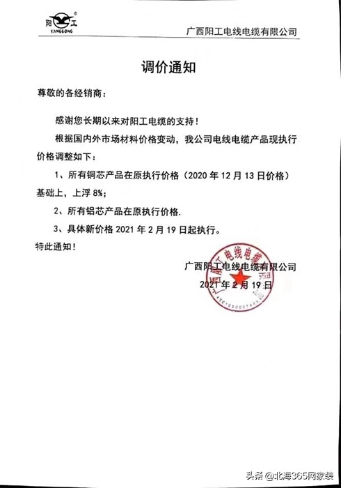电线价格上调8%，今年装修每套房子水电材料就要多花1000元