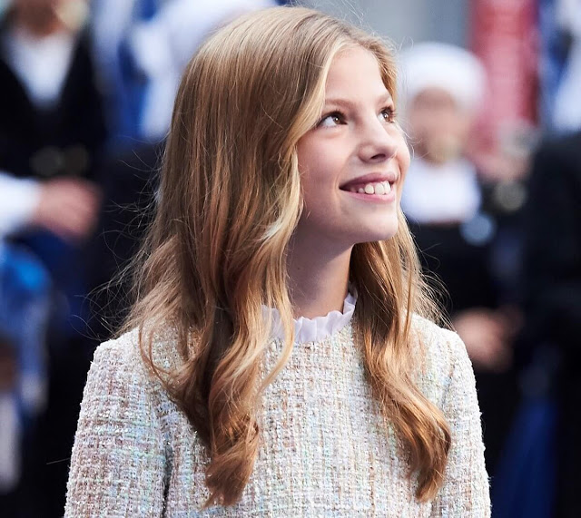 西班牙小公主过14岁生日!身高猛窜1米7赶超莱后,抿嘴浅笑真温柔