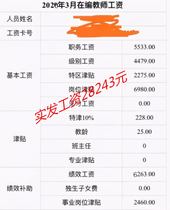 上海一教师工资单曝光，月收入近3万引热议，老师却觉得情理之中