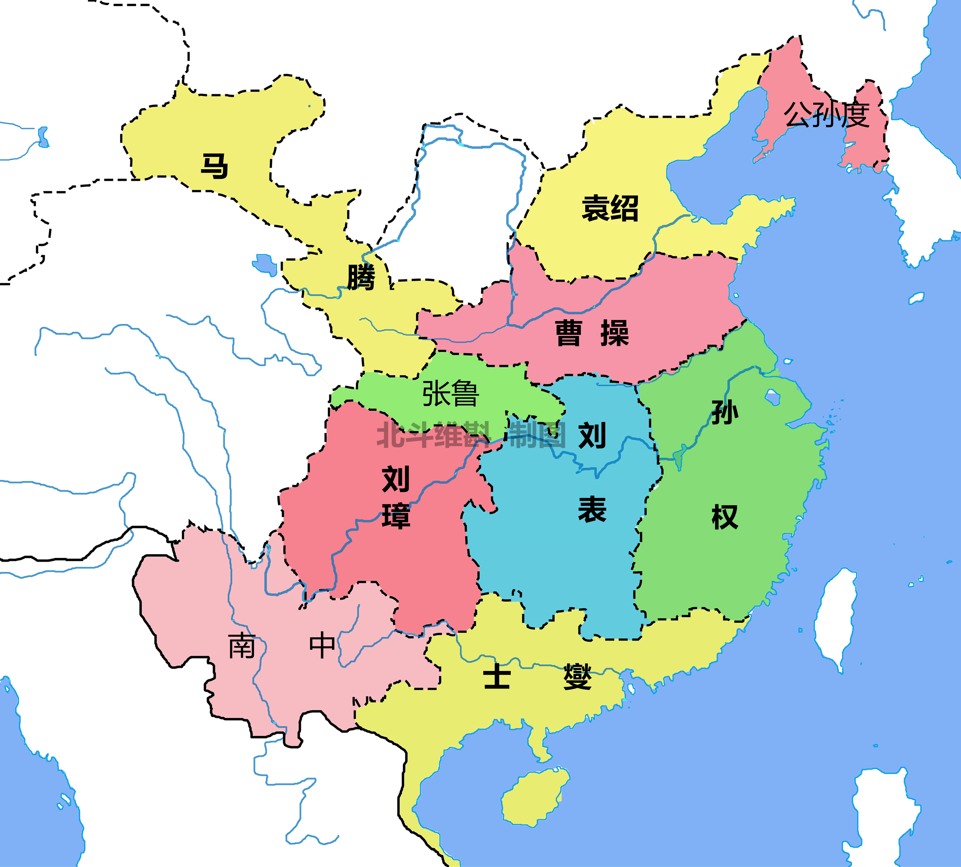 东汉末年地图势力图片
