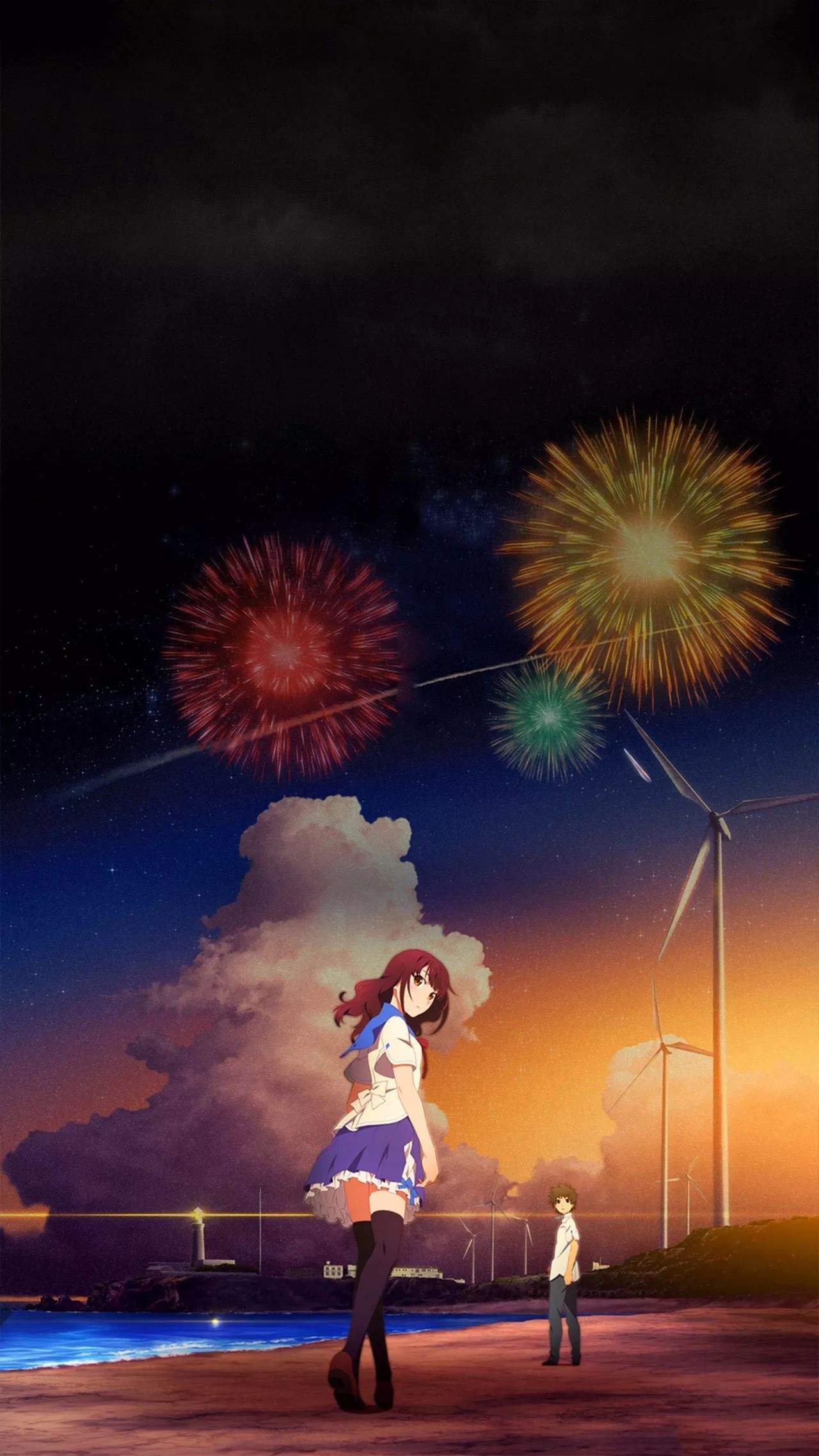 动漫《烟花》浪漫的句子,如果你某天不见了,至少今天我们在一起