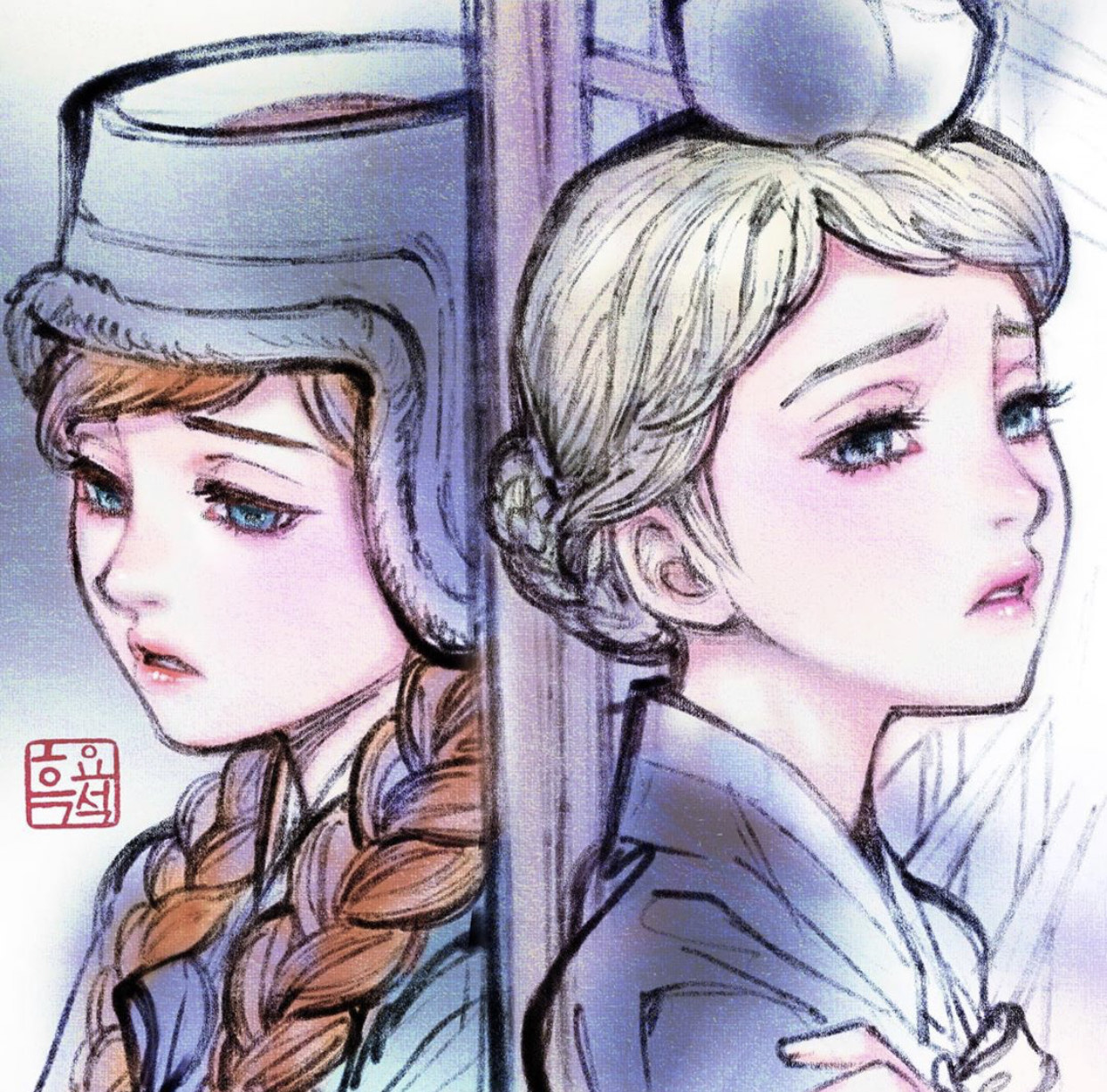《冰雪奇缘》遇上温柔“韩漫风”，艾莎与安娜、姐妹情深让人羡慕