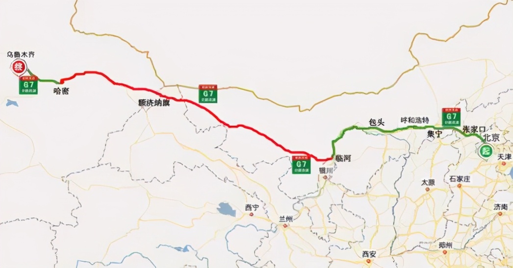 京新高速全程线路图 京新高速途经哪些省