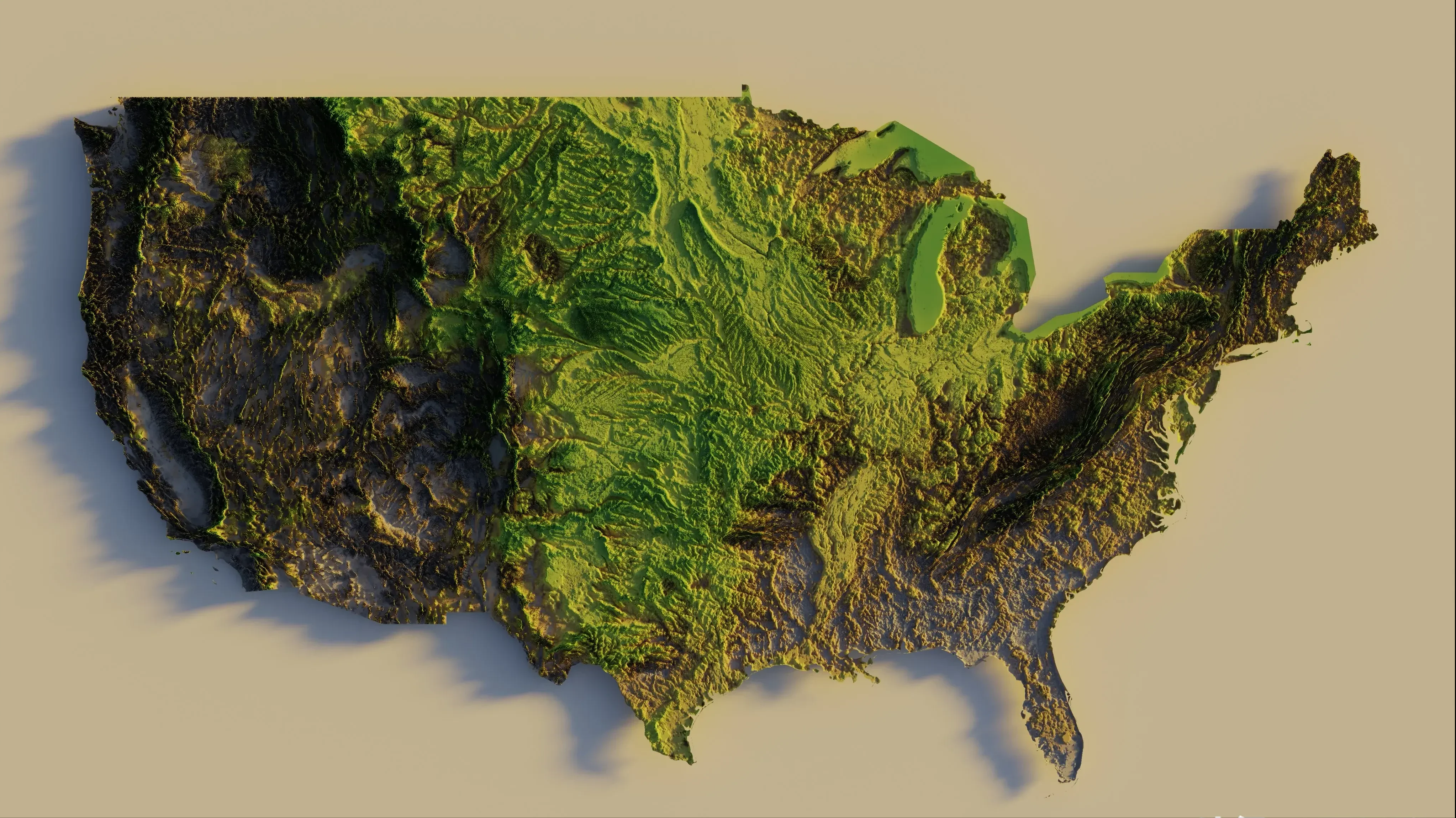 以另一种视角看地图：世界各地区、国家3D可视化地形图
