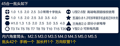 扒一扒这款名叫螺丝批的拆机利器—45合1拆机工具螺丝刀评测(图)