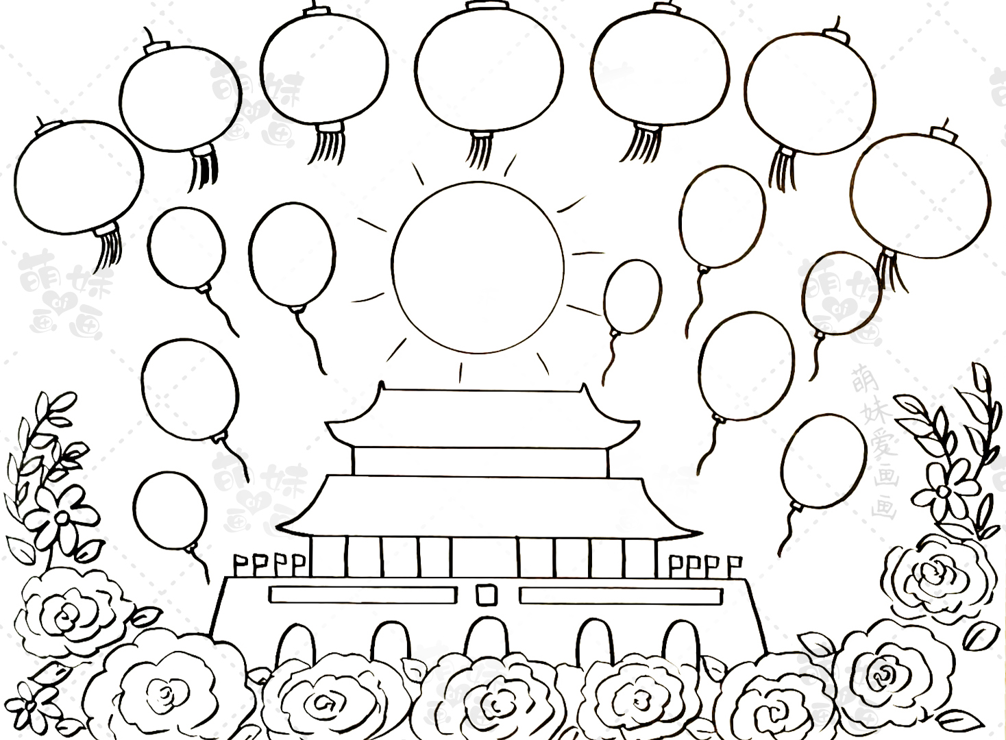 简笔画灯笼的画法图片(庆祝建党100周年绘画合集) - 赤虎壹号