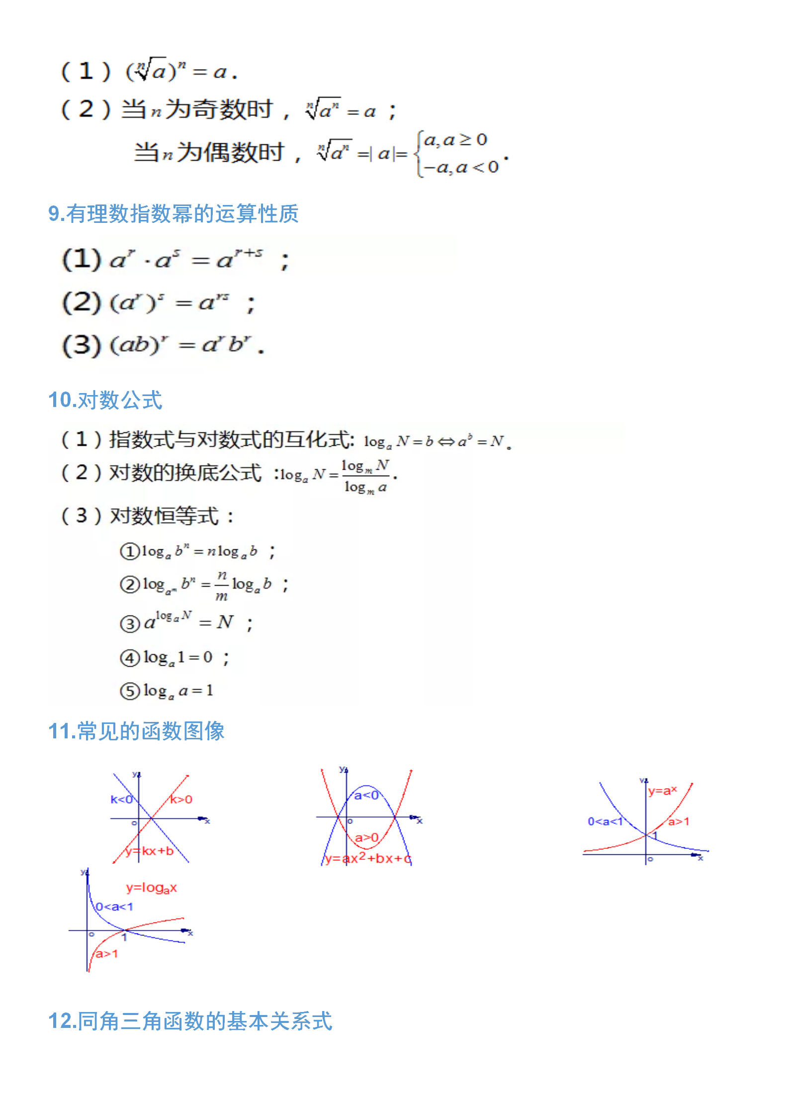 高中数学：45条必背公式，高数不及格基础薄弱的同学先背这个