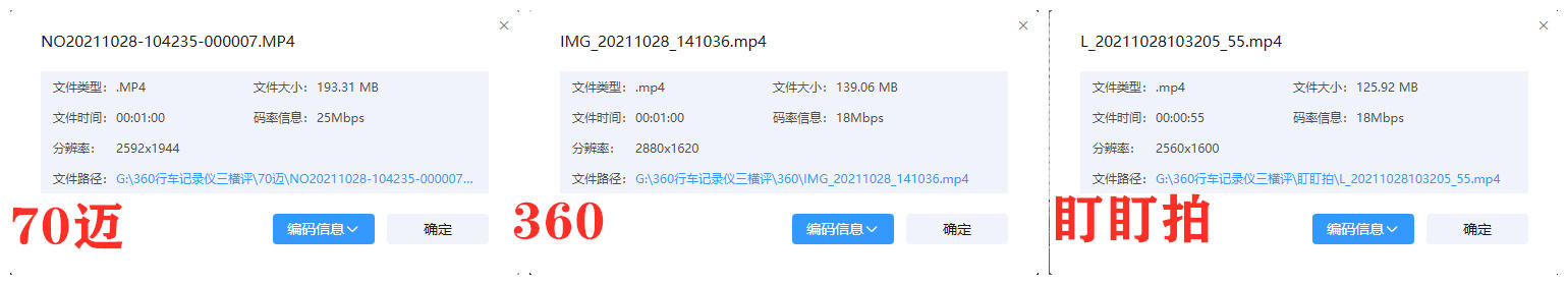 行车记录哪家强？三款横评显真章—360，70迈，盯盯拍