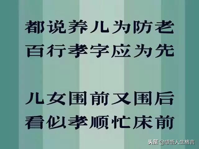 不孝到头终有报，劝君莫把老人嫌