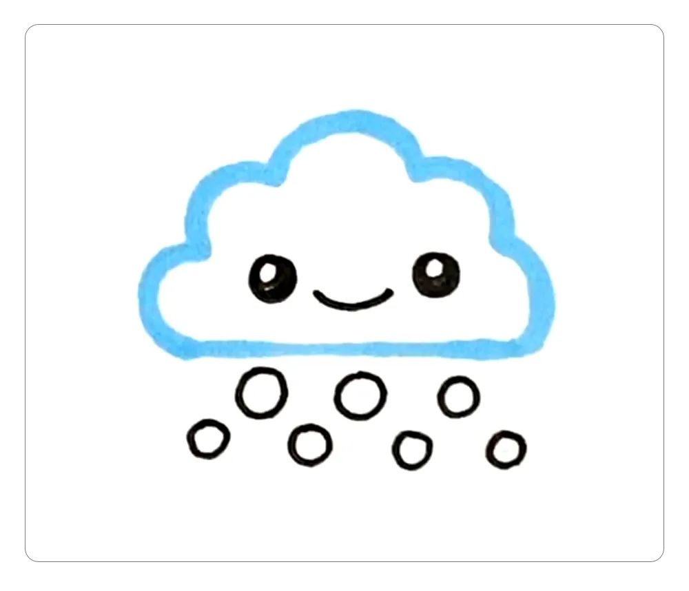 云的简笔画图片大全(不同天气的可爱云朵简笔画)