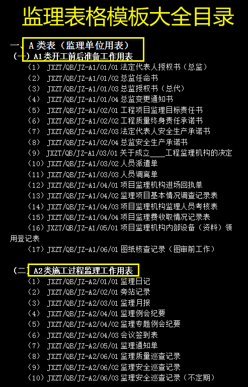 监理表格不好弄，老叔给我104个监理表格模板，表格没再出过问题