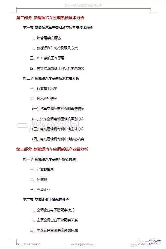 新能源汽车空调系统市场及企业调研报告「一览众咨询」