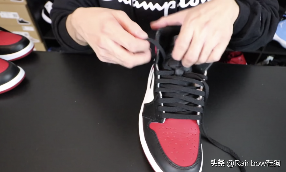 aj1鞋带系法自然垂落图片