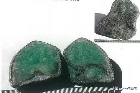 翡翠原石分哪些种类图片(翡翠石，识蟒带绿色，图文详解原石20种蟒的形态特征)