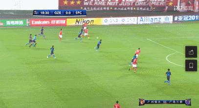 GIF-塔利斯卡头球破门，广州恒大1-0领先广岛三箭！